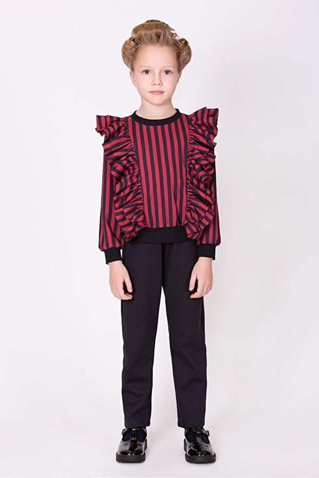 Kız Çocuk Basic Örme Lacivert Pantolon - 1