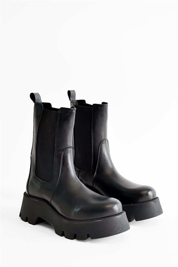 HETNA - Siyah Deri - Bot - 1