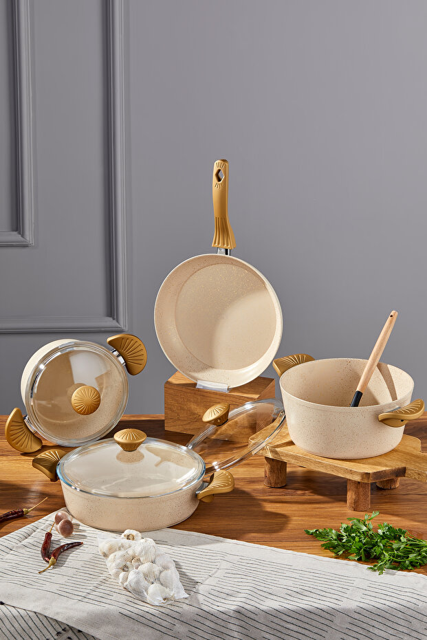 طقم أواني طهي جرانيت 7 قطع من ماكس كوك - 1