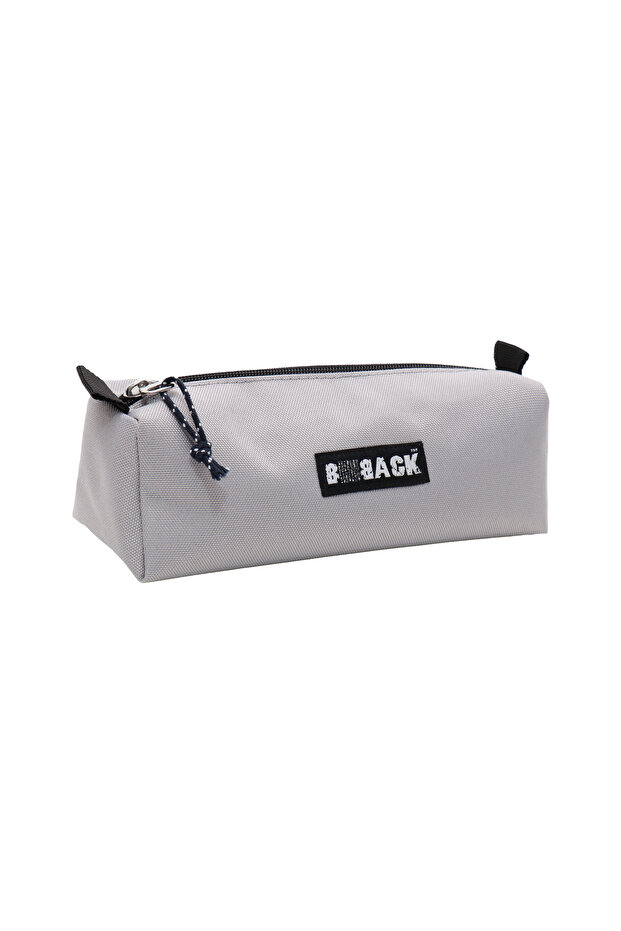 Pencil Case Single Compartment Triangle White Gray - 1