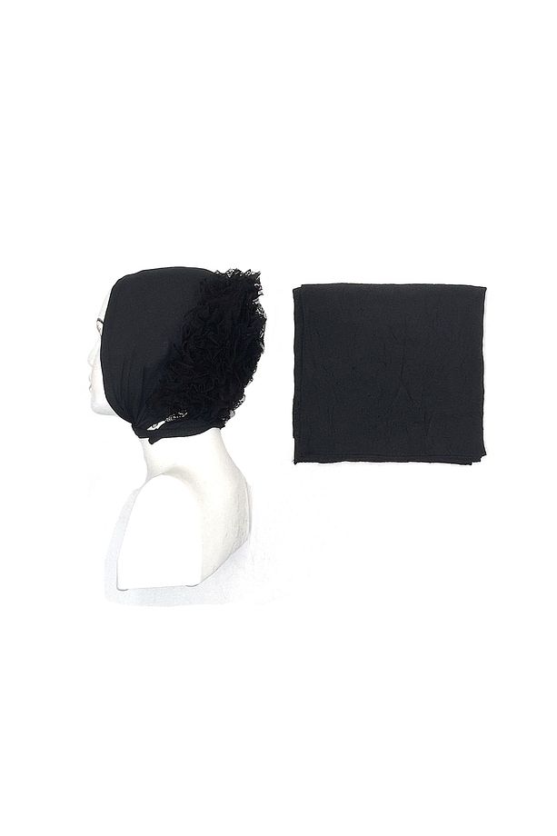 2'li Set Bone Dikişli Eşarp Seti Hediyelik Bambu Yazma Kullanıma Hazır 100x100 cm Kraş - 5