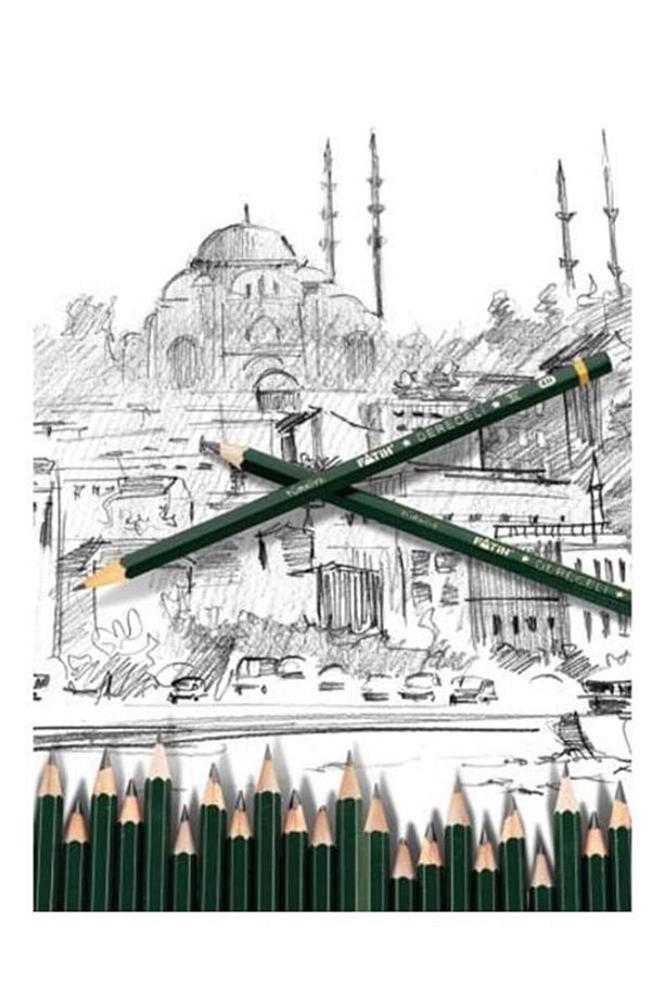 Resim Kalemi Fatih Dereceli Kalem Seti Karakalem Seti HB 2B 4B 6B 8B 8'li Set Sınav Silgisi ve Hamur - 6