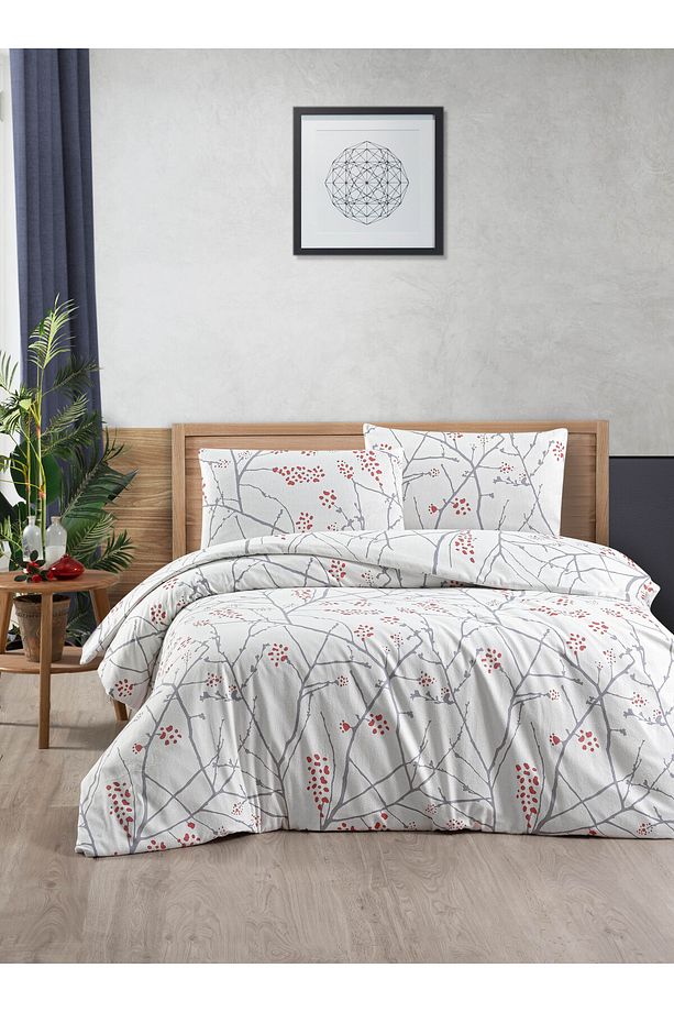 Cotton Collection Flanel Tek Kişilik Nevresim Takımı White - 1