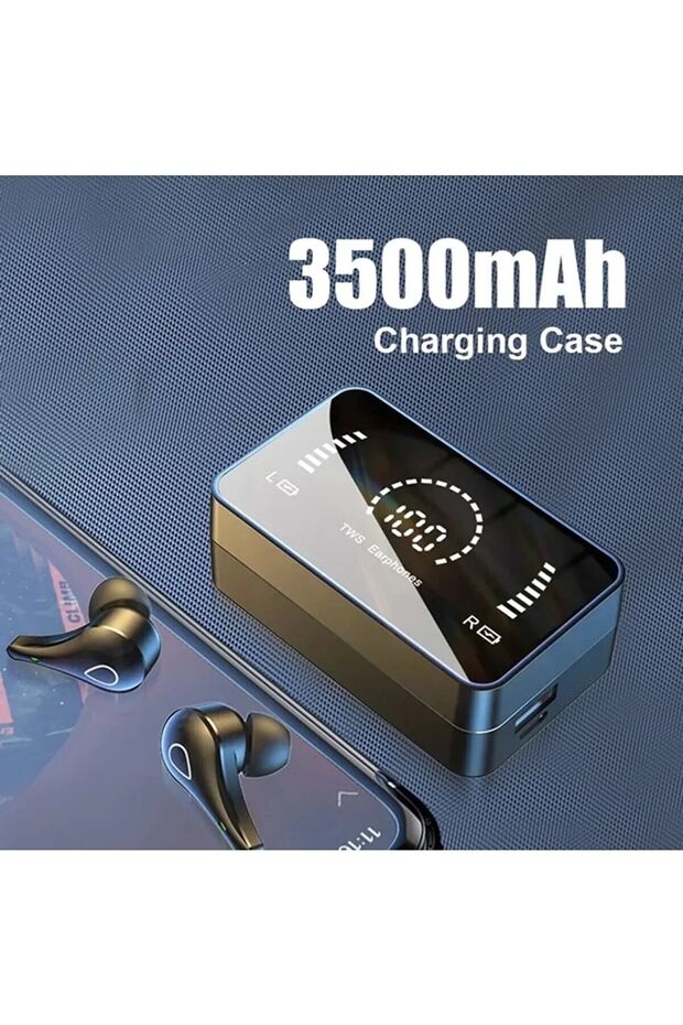 Ses netleştiren Bluetooth kulaklık anc Enc özellikli h3s powerbank özellikli aynali - 7