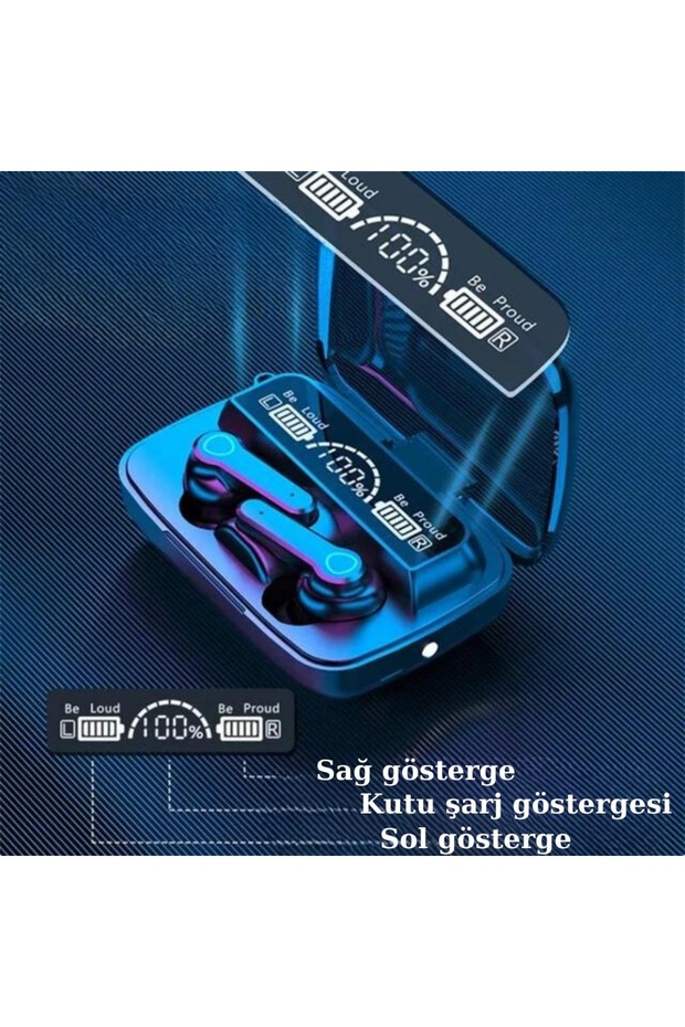 M19 Kablosuz Kulaklık Powerbanklı El Fenerli Göstergeli Bluetooth Kulaklık - 3