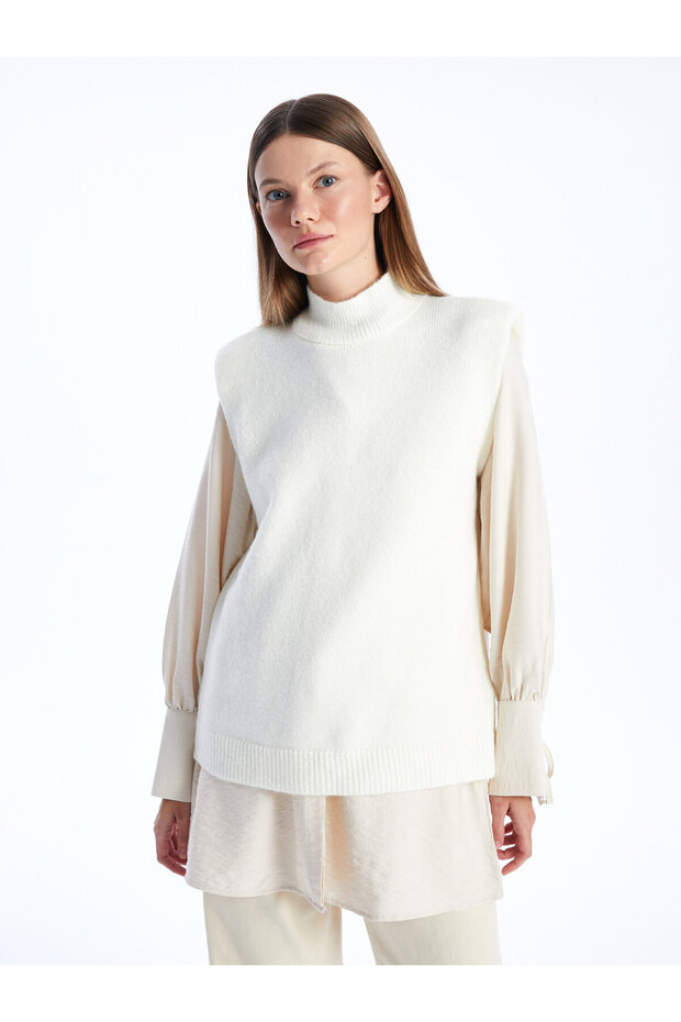 Women's Half Turtleneck Plain Knitwear Sweater