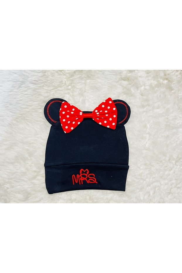 Black Mickey Mouse Figured Girl Boy Baby Kids Combed Cotton Hat Beanie