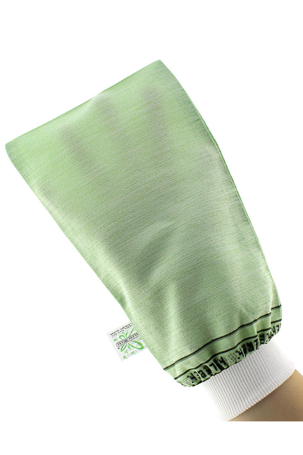 Thin Pore Butterfly Green Cuffed Bathroom Bridal Dowry Spa and Bath Washcloth for Sensitive Skin