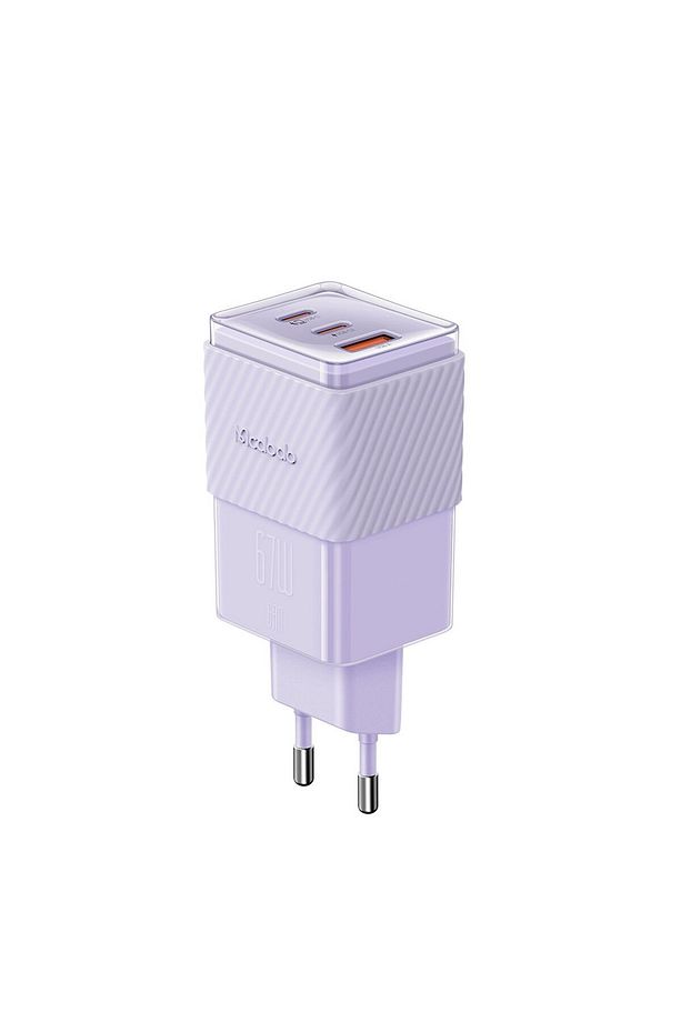 CH-1502 67W GaN Mini Yüksek Hızlı Şarj Aleti Adaptörü (2xType-C 1xUSB) - 1