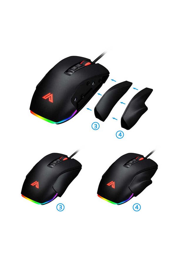 RGB LED Işıklı 10 Işık Modu ve 8/14 Programlanabilir Makro Tuşlu Kablolu Optik 10000 DP Oyuncu Mouse - 6