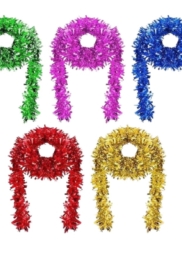 7 Pieces Christmas Ornament Mixed Color 2 Meters Garland Neck Glitter 2 cm