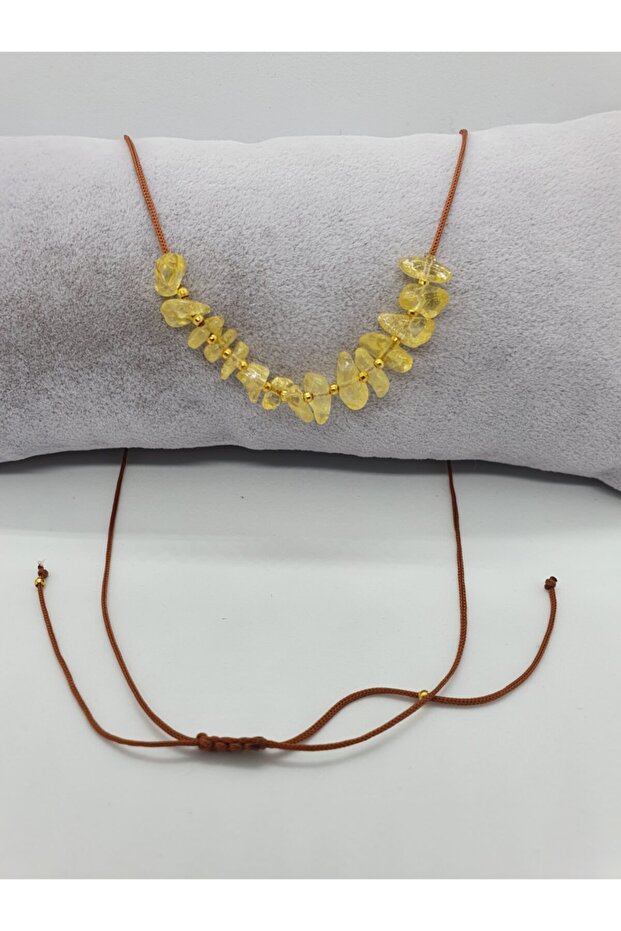 Certified Citrine Stone Design Necklace Adjustable Original Natural Stone Multifunctional Necklace