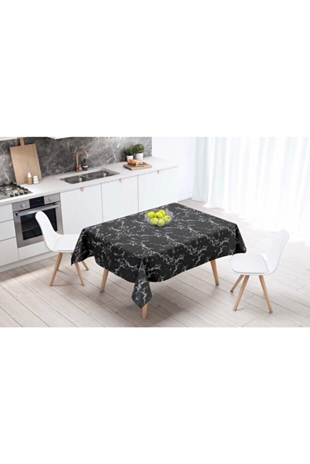 مفرش طاولة قابل للمسح بنمط رخامي - 1