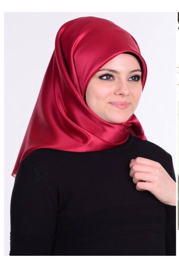 Claret Red Plain Crystal Scarves