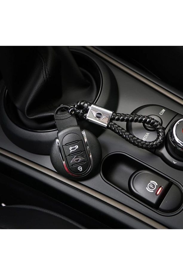 Mini Cooper Siyah Örme Deri Anahtarlık R53 R56 R60 F55 F56 F60 - 1