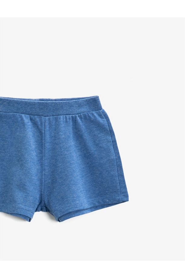 Unisex Çocuk Mavi Pamuklu Şort - 3