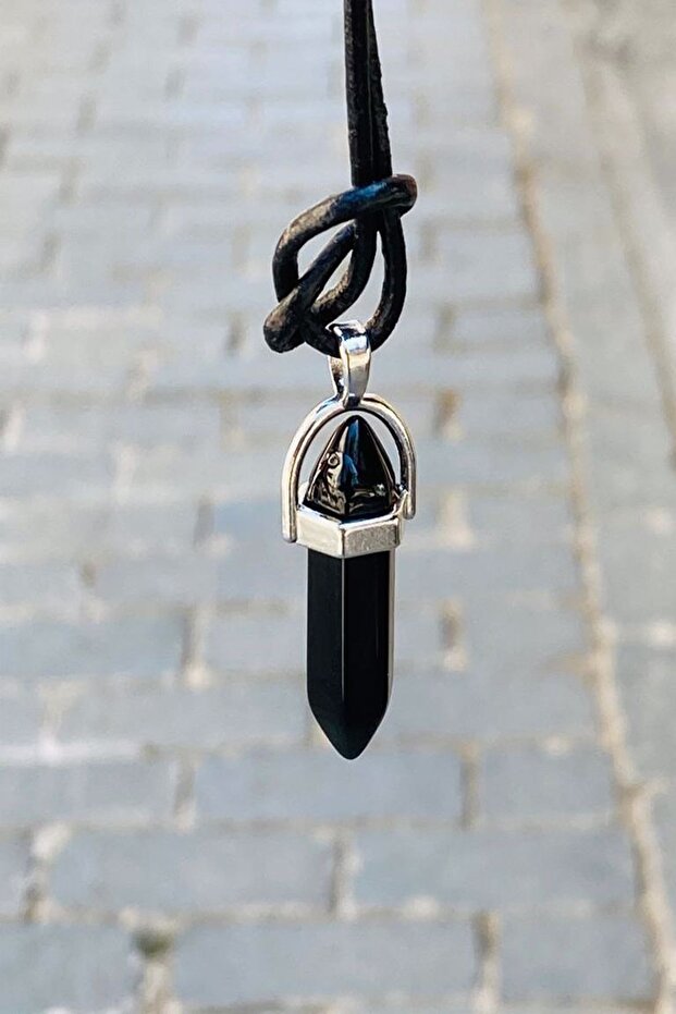 Unisex Black Onix Stone Necklace