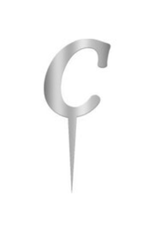 زجاج شبكي عاكس فضي حرف C مقاس 7 سم