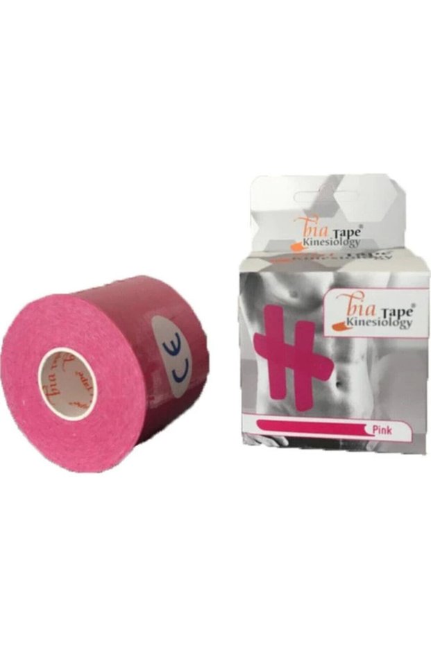 Bia Tape Kinesio 5 cm X 5 M - Pink Color Athlete Pain Patches 4 Pieces (4 Pieces in Package)