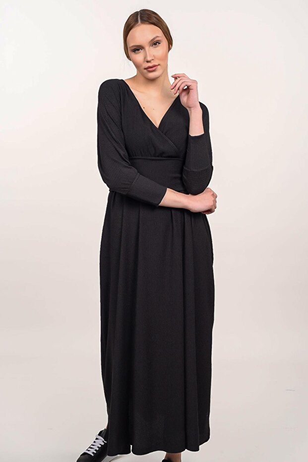 Çift Taraflı Cepli Elbise (b21-4010) - 3