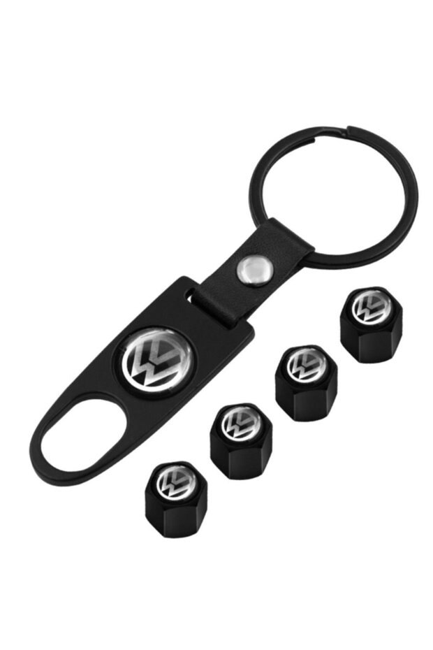Volkswagen Caddy after 2021 Metal Keychain and Valve Cover Set (Black-White)