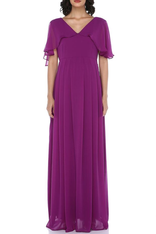 Melek Kol Hamile Elbisesi Mor - 2