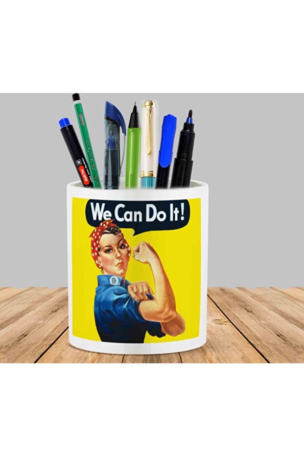We Can Do It Cactus Succulent Flower Pot Pen Holder