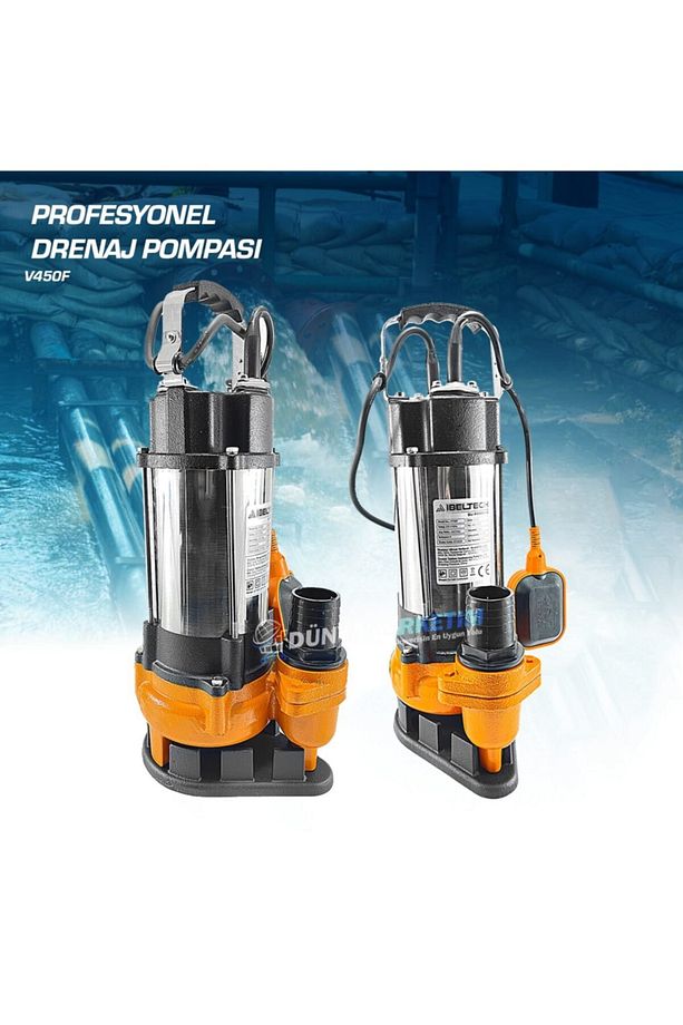 Foseptik V450f Dalgıç Pompa Kirli Su Dalgıç Pompa 450w 9 Mt V450f 2 Inç 0.50 Hp - 3