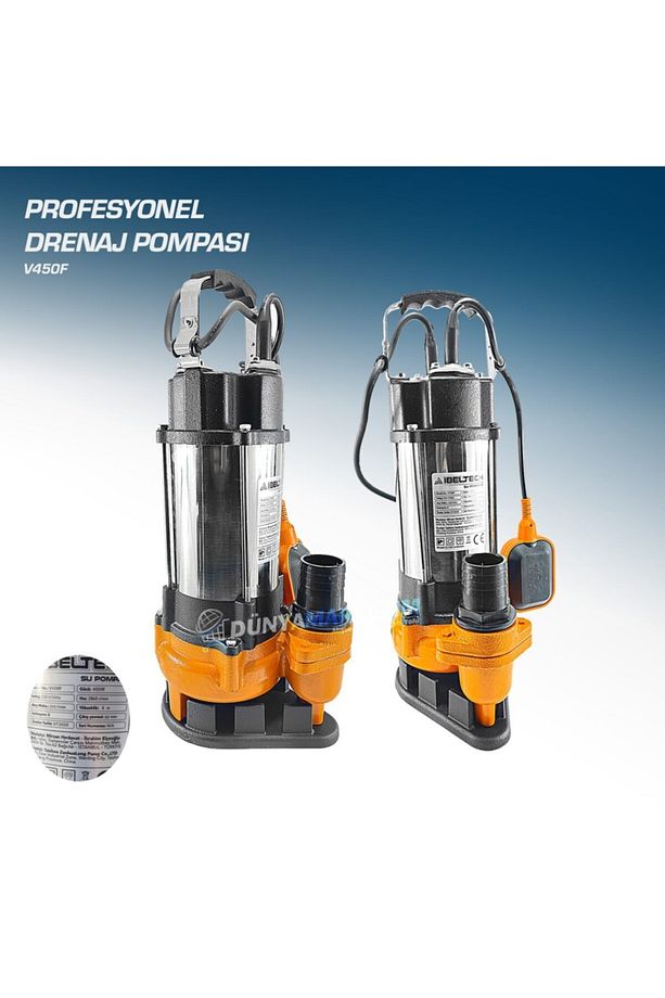 Foseptik V450f Dalgıç Pompa Kirli Su Dalgıç Pompa 450w 9 Mt V450f 2 Inç 0.50 Hp - 4
