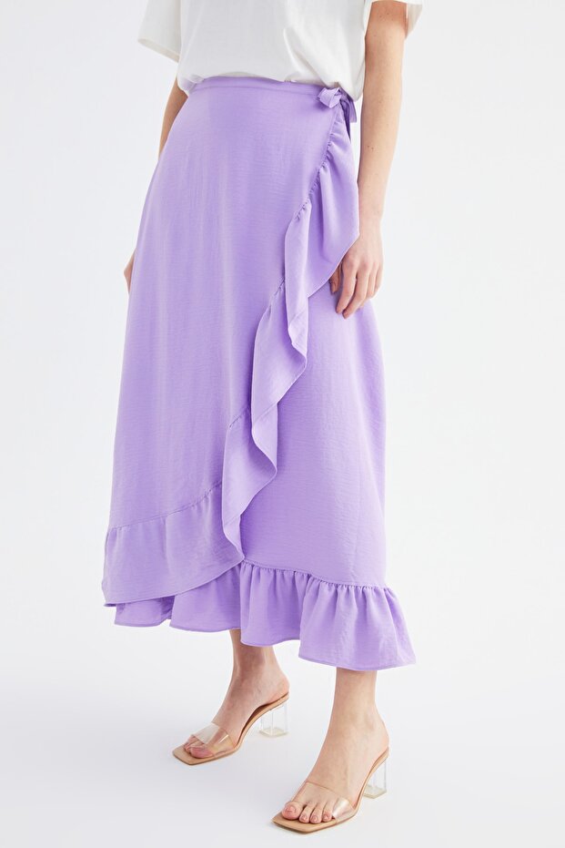 Lila Wrap Flounce szőtt szoknya TCTSS21ET0579 - 5