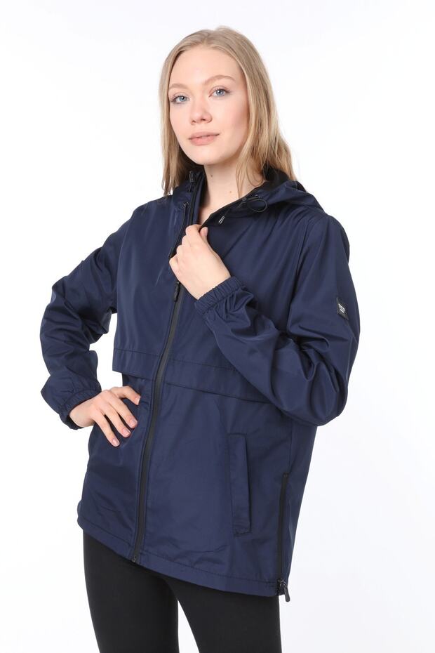 Women's Navy Blue Slit Detailed Seasonal Sports Jacket