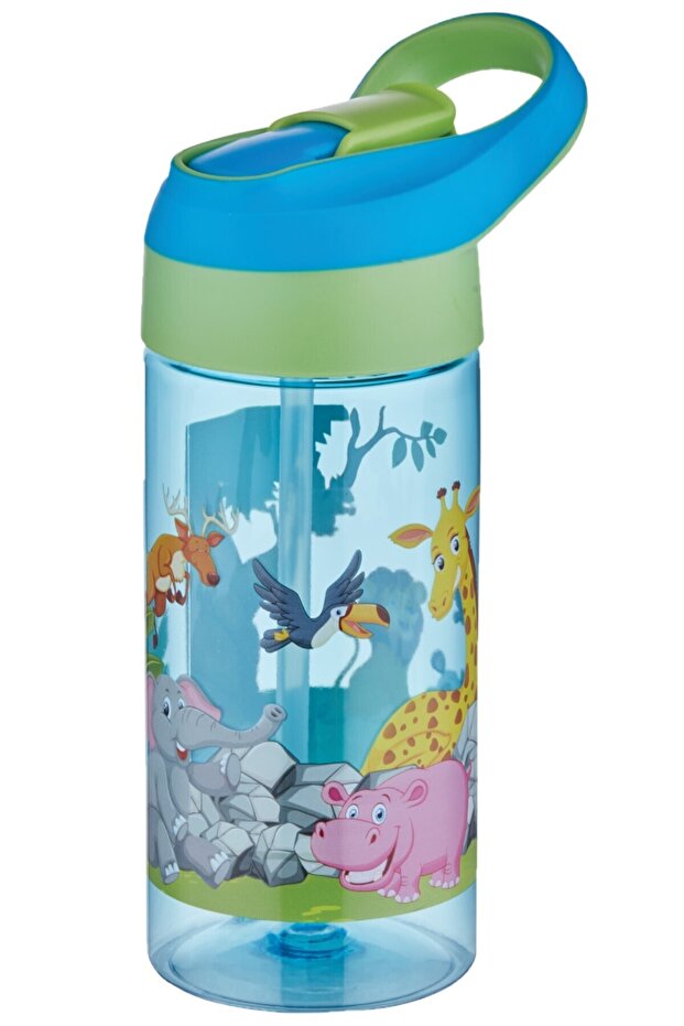 Tritan Green School Water Bottle with Straw 500 Ml