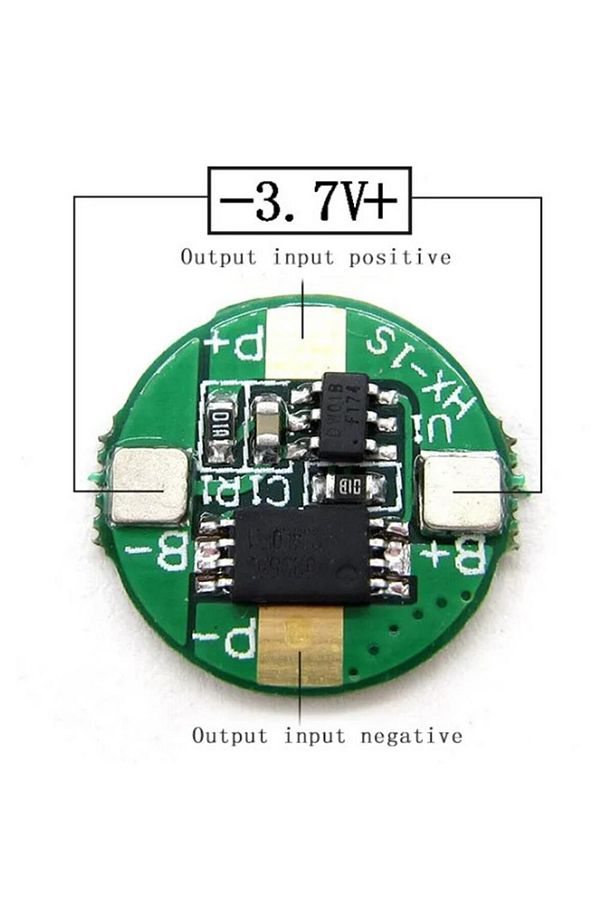 1 Adet Yuvarlak 1s 2.5A Bms 3.7 V 18650 Lityum Lipo Pil Şarj Koruma Modülü - 3