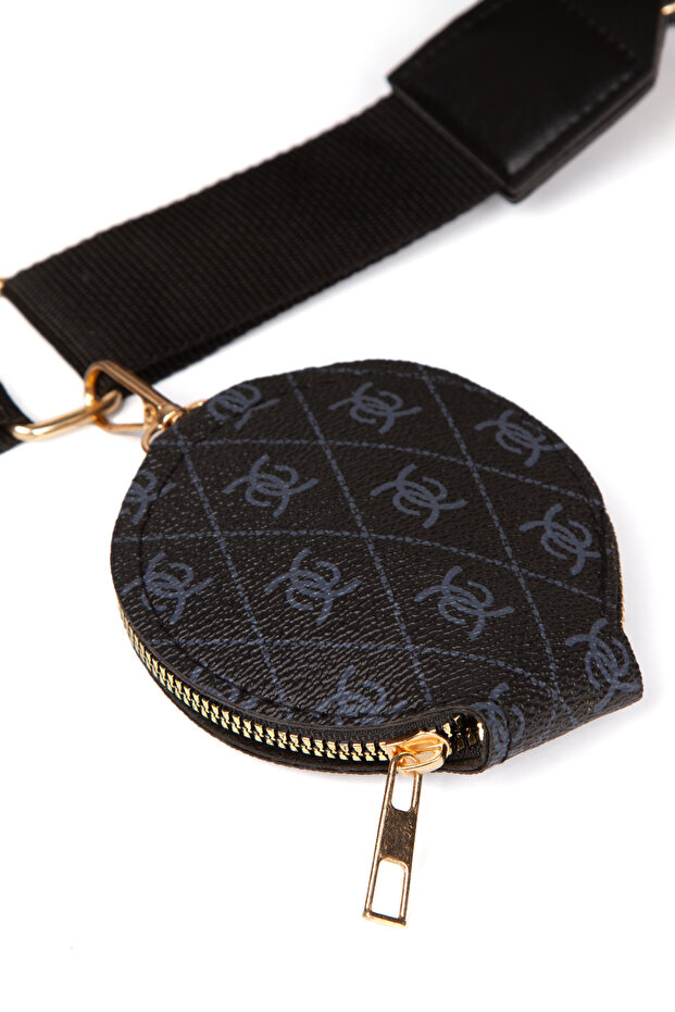 حقيبة كتف منقوشة بحزام متقاطع - 7