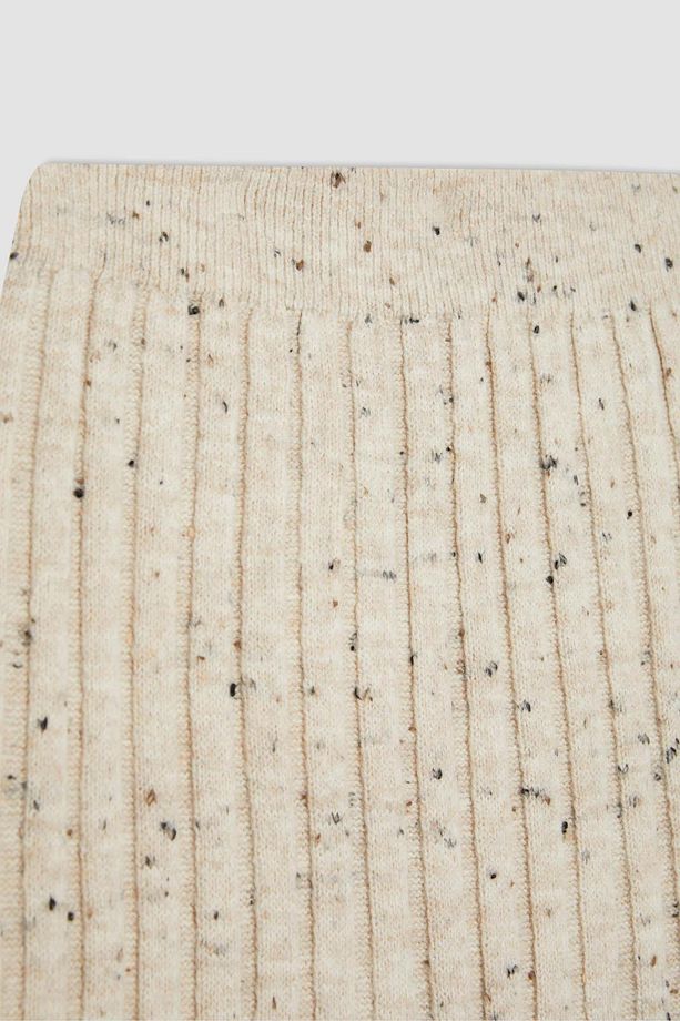 Regular Fit Esnek Belli Basic Düz Maxi Triko Etek B0090ax23wn - 8