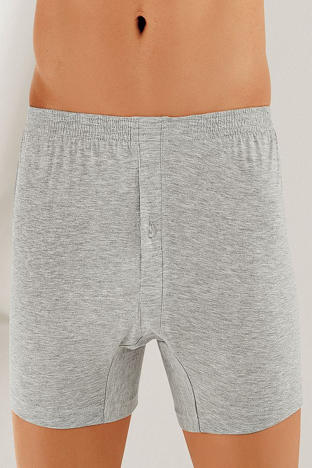 Erkek Gri Penye Düğmeli Boxer ME010 - 1