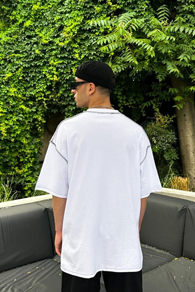 Λευκό μπλουζάκι Alien Oversize - 5