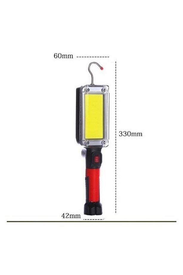 ZJ-8859 Şarjlı LED Fener Mıknatıslı Çalışma Lambası Sabitleme ve Hareketli Kanca Siyah - 4