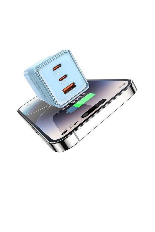 CH-1503 67W GaN Mini Yüksek Hızlı Şarj Aleti Adaptörü (2xType-C 1xUSB) - 4