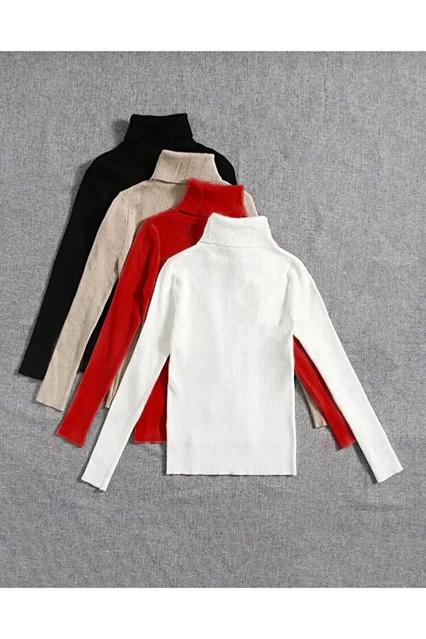 4-Piece Cotton Chardone Slimfit Turtleneck Sweater