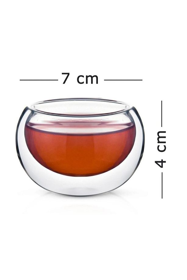 Çift Cidarlı Sosluk 35 ml 6 Adet | 6'lı Borosilikat Cam Sos Çerez Mini Kase Seti - 3