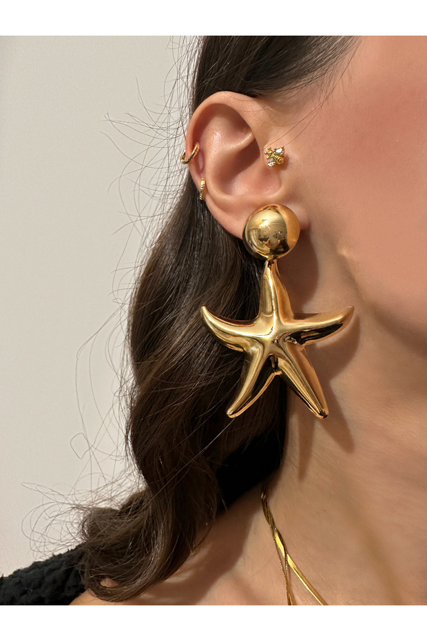 أقراط نجمة متدلية كبيرة - 1