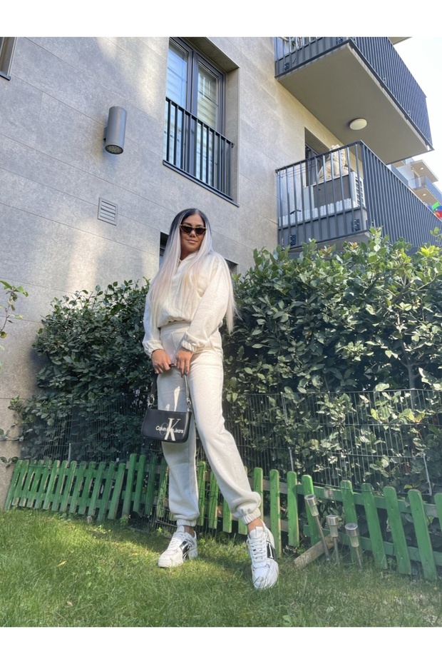 Three Thread Beige Tracksuit Set