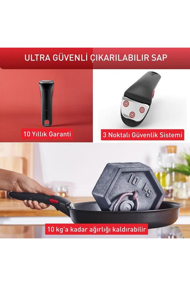 Ultra Dayanıklı-Kolay Temizlik Ingenio Exception Serisi 6X Büyük Set 12 Parça Tencere Seti - 7