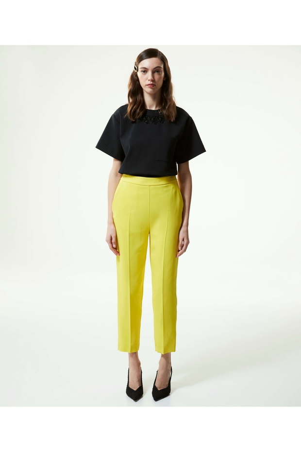 Krep Cigarette Fit Pantolon - 1