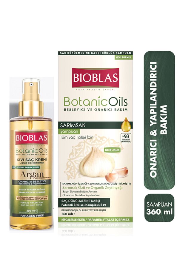 Şampuan Botanic Oils Sarımsak 360 ml Ve Argan Yağlı Sıvı Saç Kremi 200 ml - 1