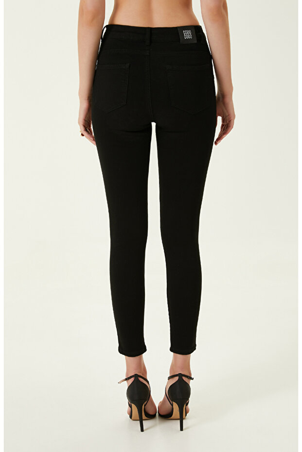 Siyah Denim Pantolon - 4
