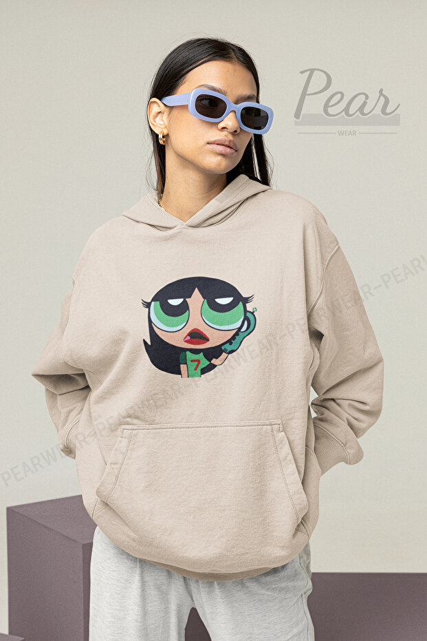 Powerpuff Girls Buttercup Printed Women's Oversize Sweatshirt