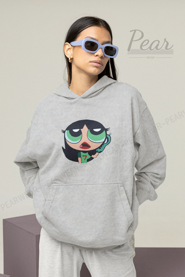 Powerpuff Girls Buttercup Printed Women's Oversize Sweatshirt