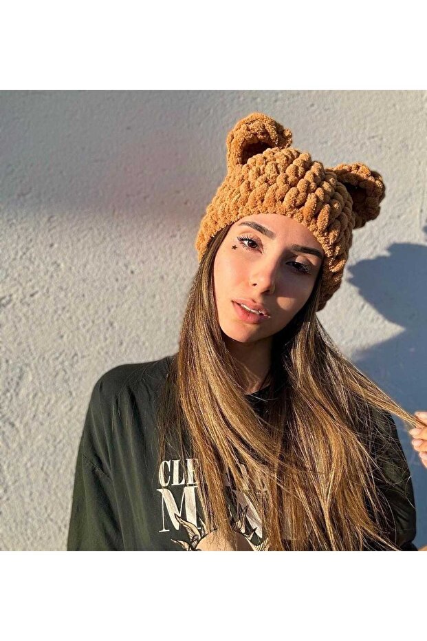 قبعة أذن الدب القطيفة mbcr - 2